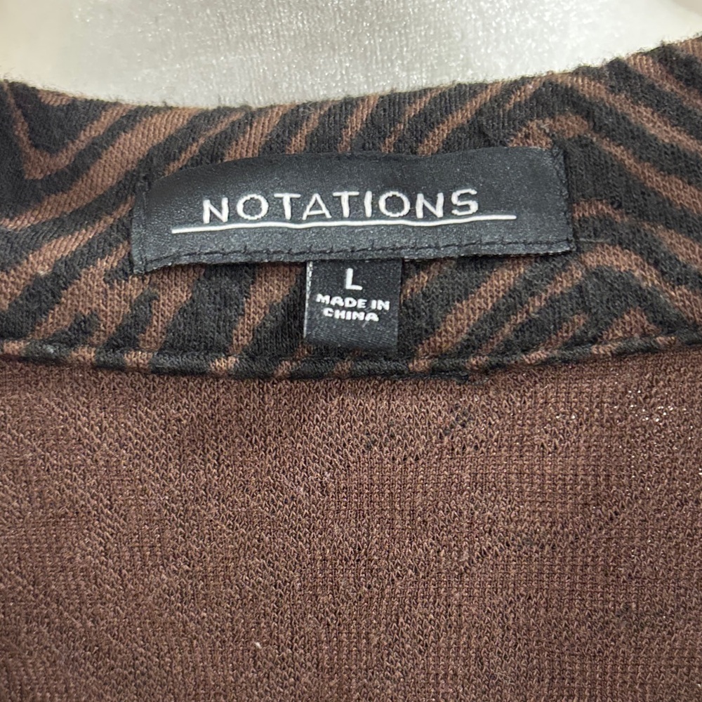 Notations Black And Brown Button-Up Collared Swea… - image 5